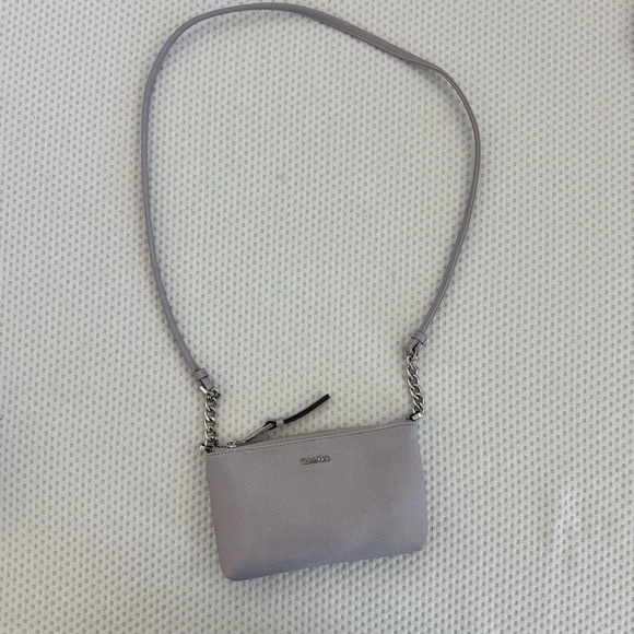 Calvin Klein Women's Saffiano Leather Small Shoulder Zip Bag - Lavender - Picture 2 of 9